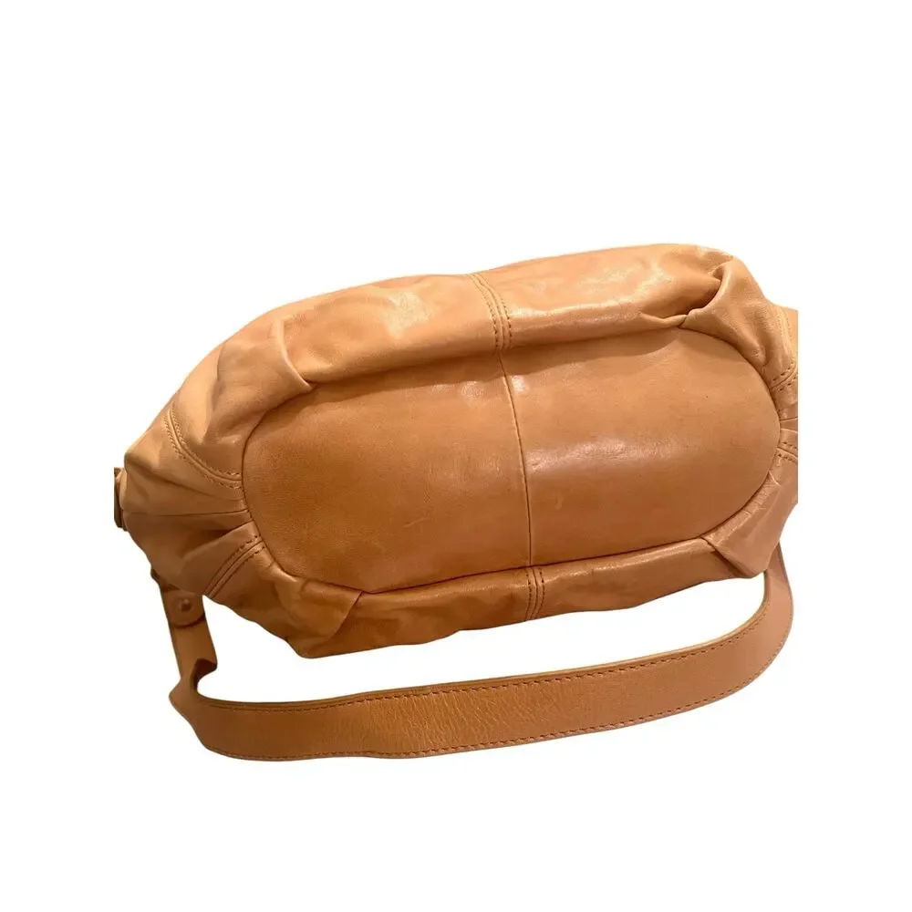 HOBO The Original Derby Slouchy Calfskin Tumbled Leather Classic Satchel Handbag